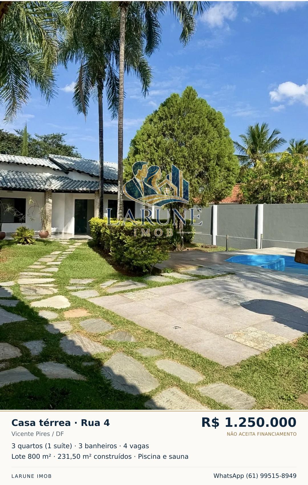 CASA VICENTE PIRES TÉRREA - LOTE 800M (REFORMADA)