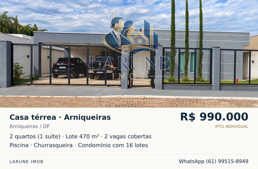 CASA TÉRREA EM ARNIQUEIRAS — ESPAÇO PARA VIVER BEM